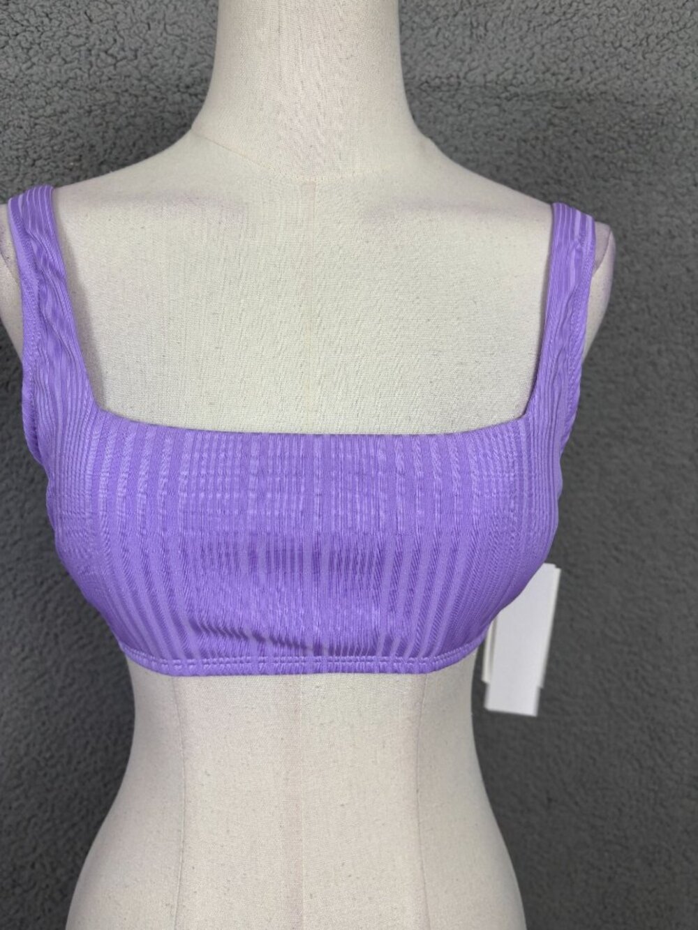 Salt & Cove Juniors' Ribbed Square-Neck Bikini Swim Top Purple Size Medium NWT's